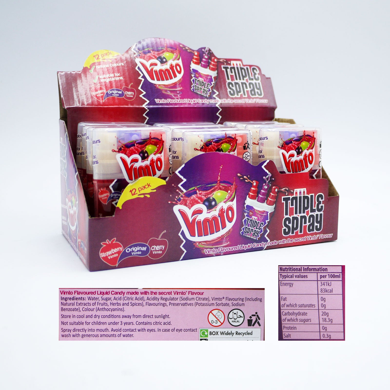 Vimto Triple Spray 3pk 15ml Vimto Triple Spray 3pk 15ml